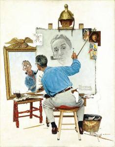 Norman Rockwell, triple autoretrato, 1960.